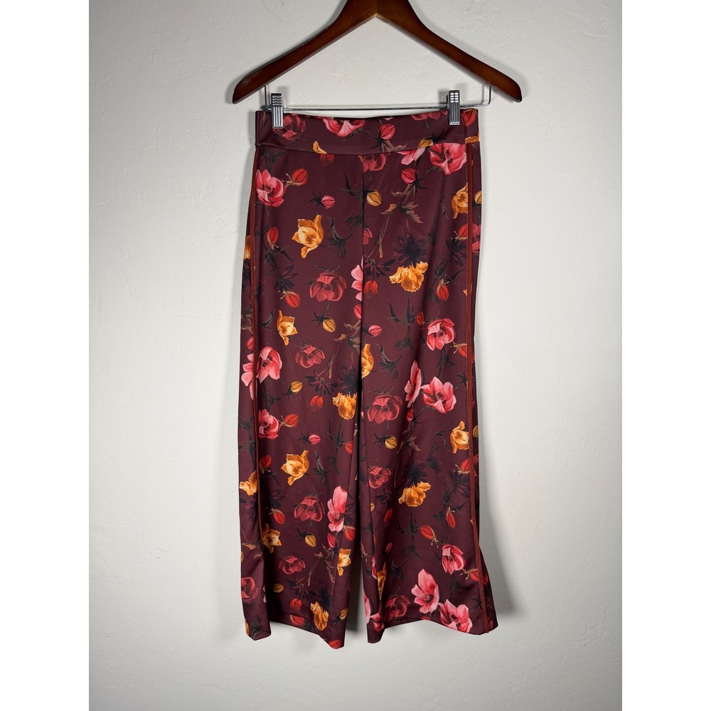 Siste S Floral Print Wide Leg Cropped Pants XS Made in Italy